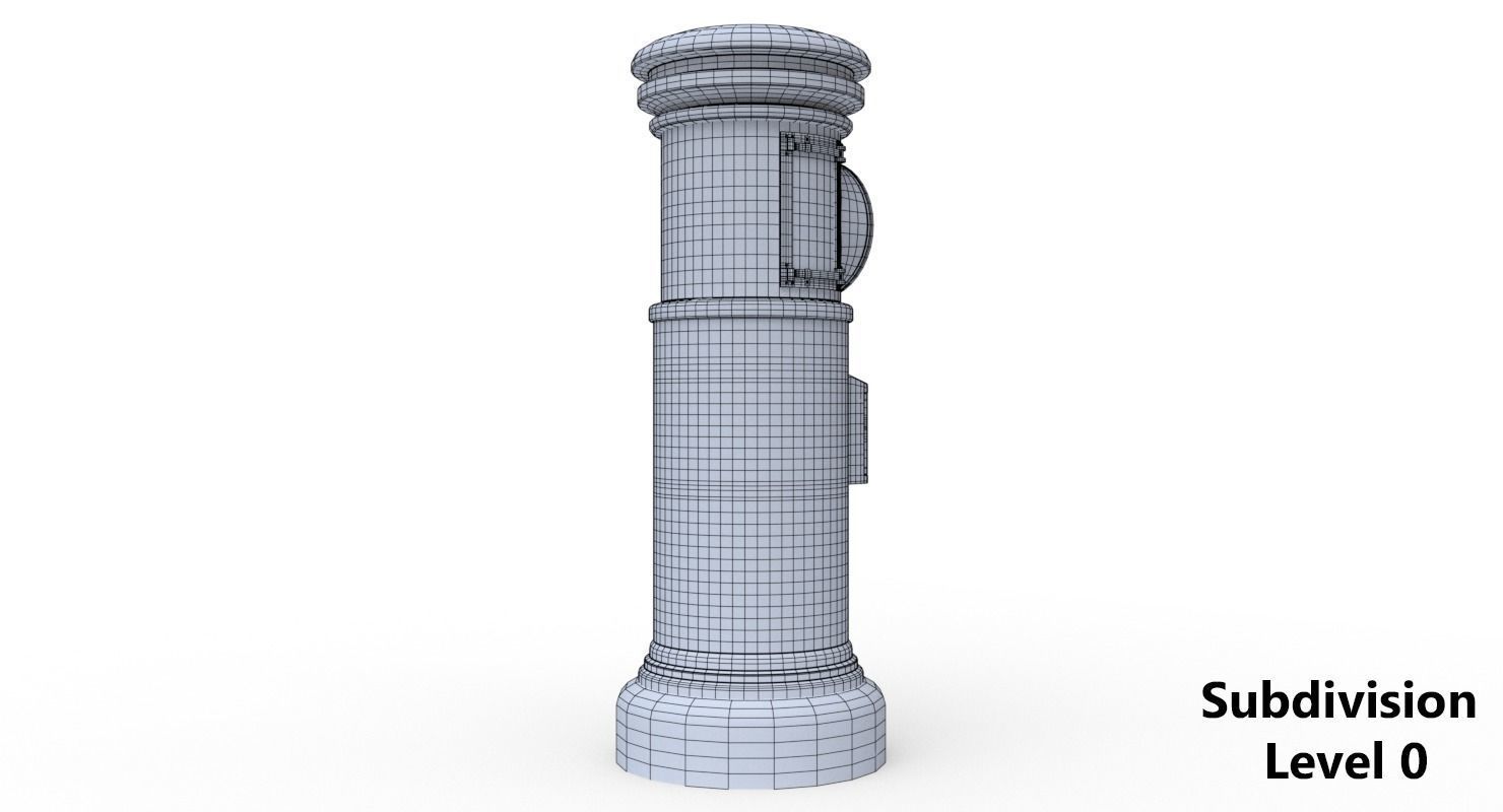  Japanese Post Box  Low-poly 3D model_14