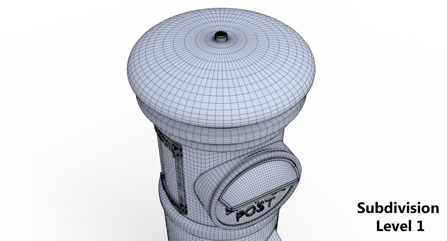  Japanese Post Box  Low-poly 3D model_25