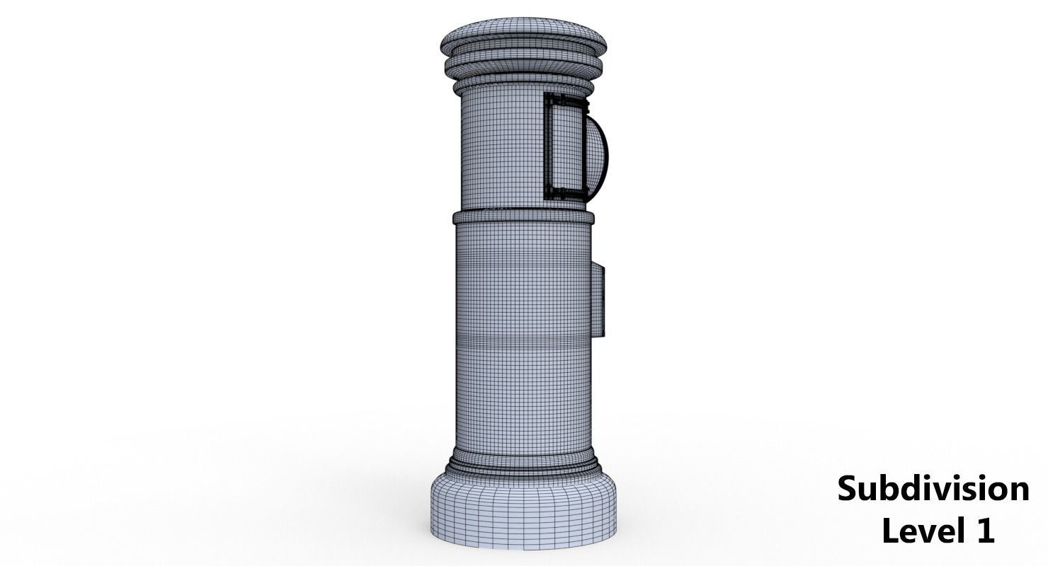  Japanese Post Box  Low-poly 3D model_15