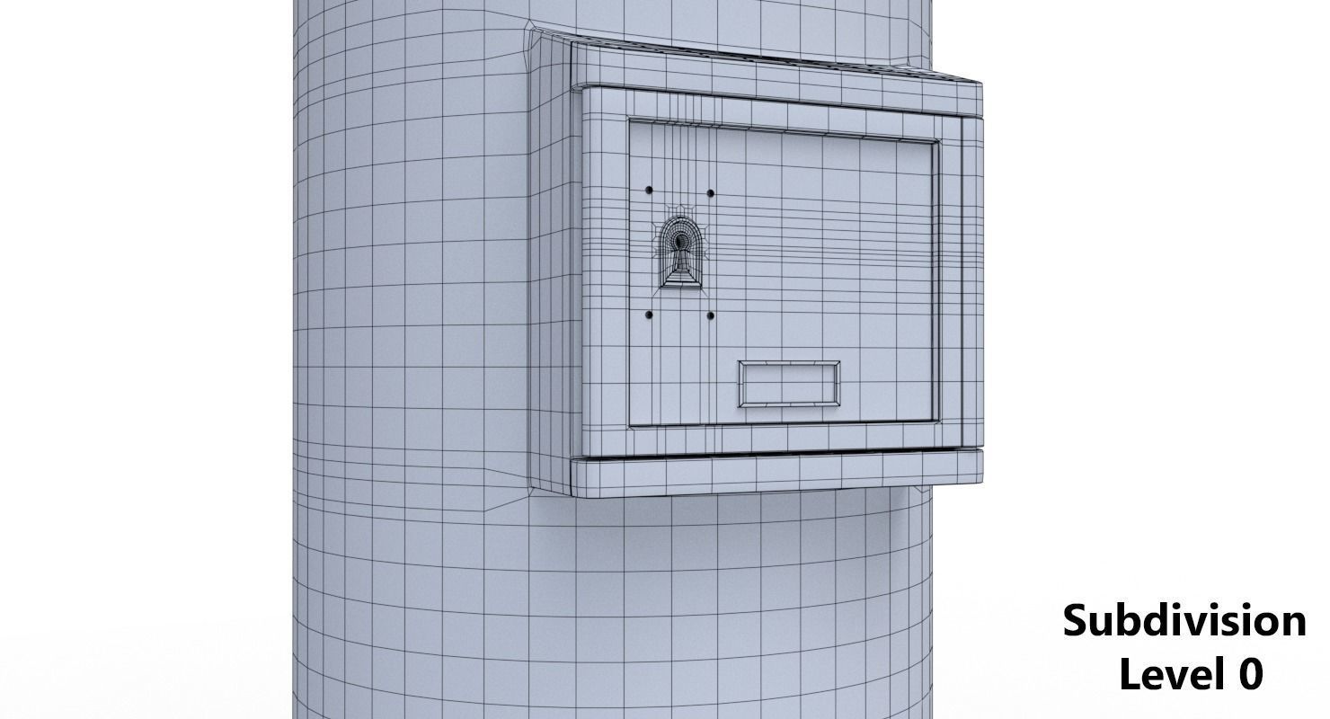  Japanese Post Box  Low-poly 3D model_22
