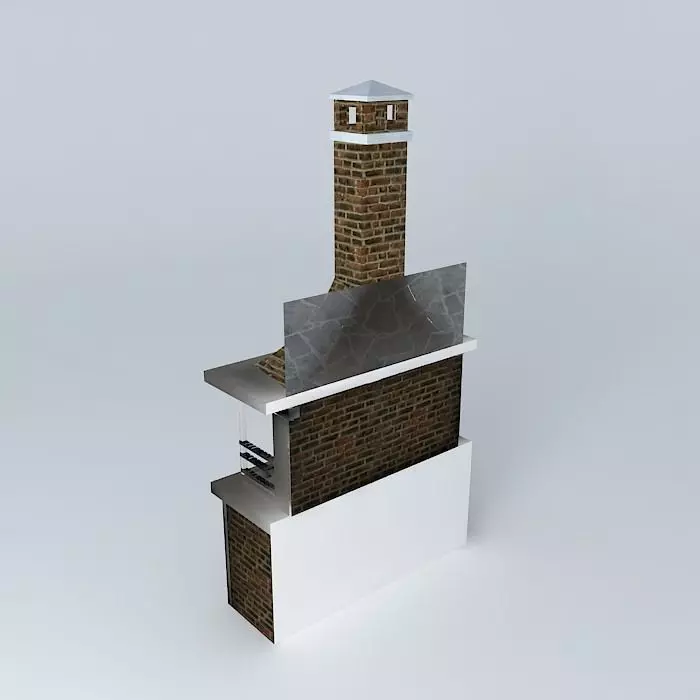 Old style barbeque 3D model_0