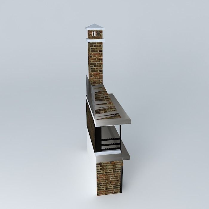 Old style barbeque 3D model_2