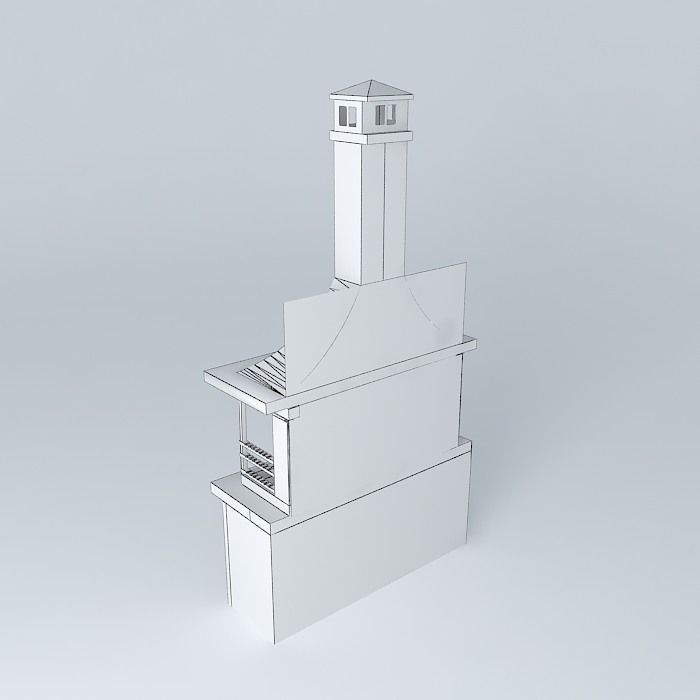 Old style barbeque 3D model_3