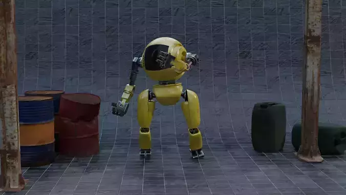 Robo low poly rigged 3D model