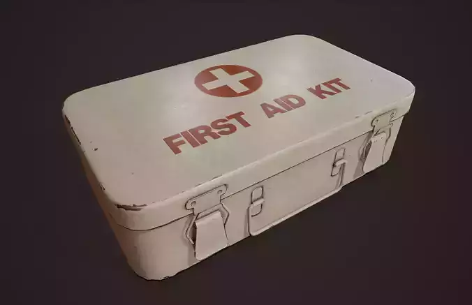 Vintage First Aid Kit - PBR Game Ready Low-poly 3D model