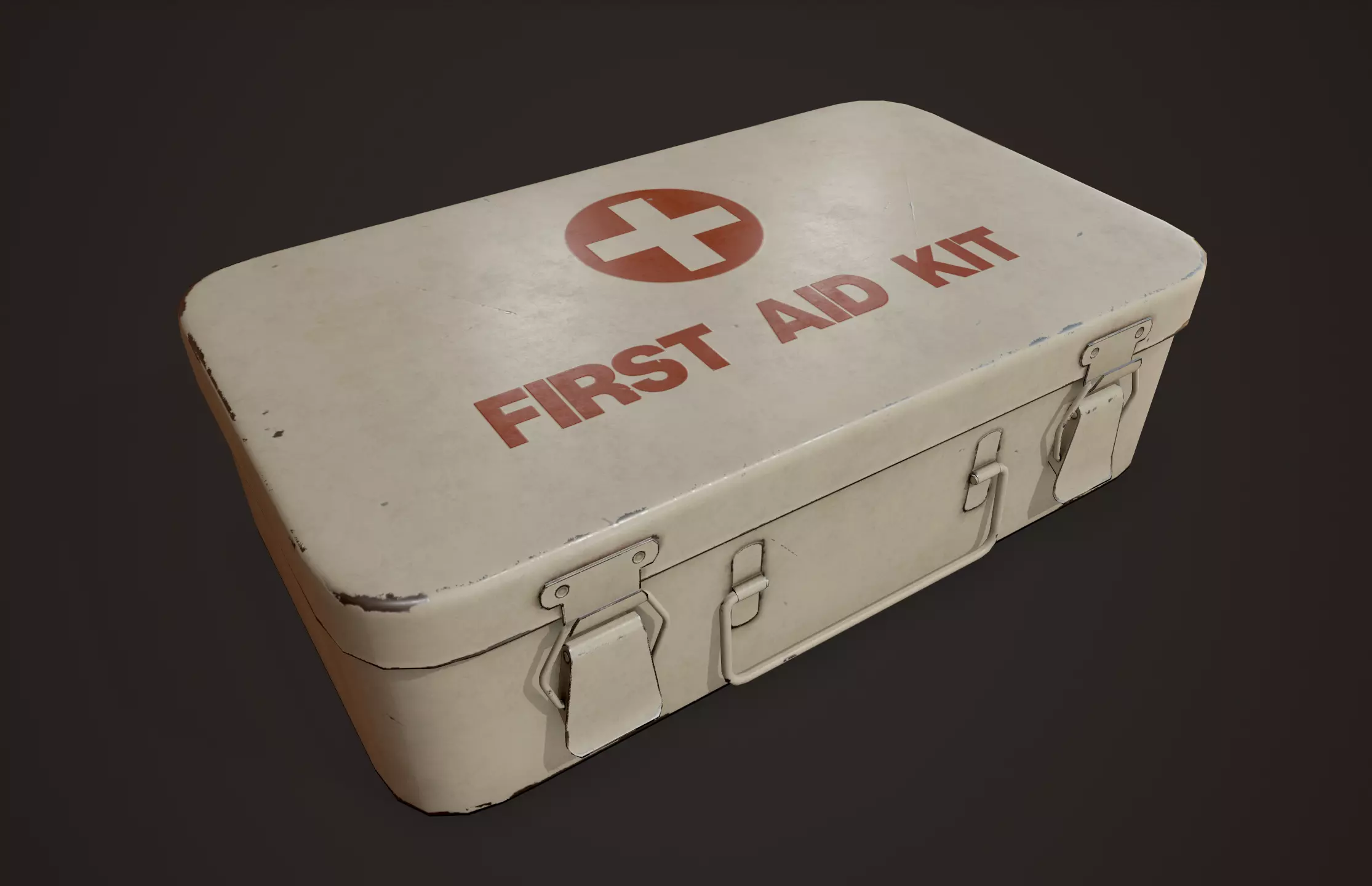 Vintage First Aid Kit - PBR Game Ready Low-poly 3D model_0