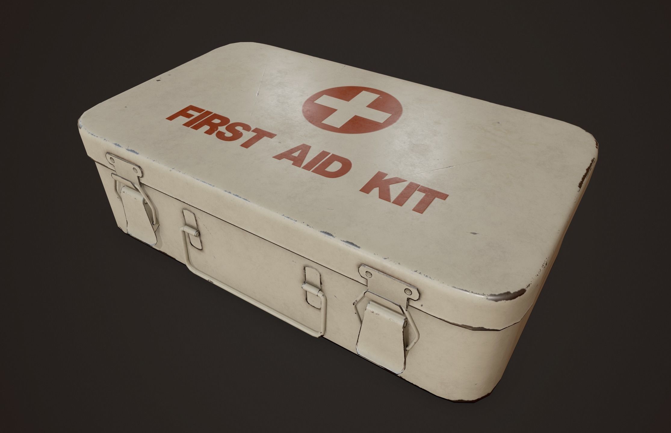 Vintage First Aid Kit - PBR Game Ready Low-poly 3D model_2