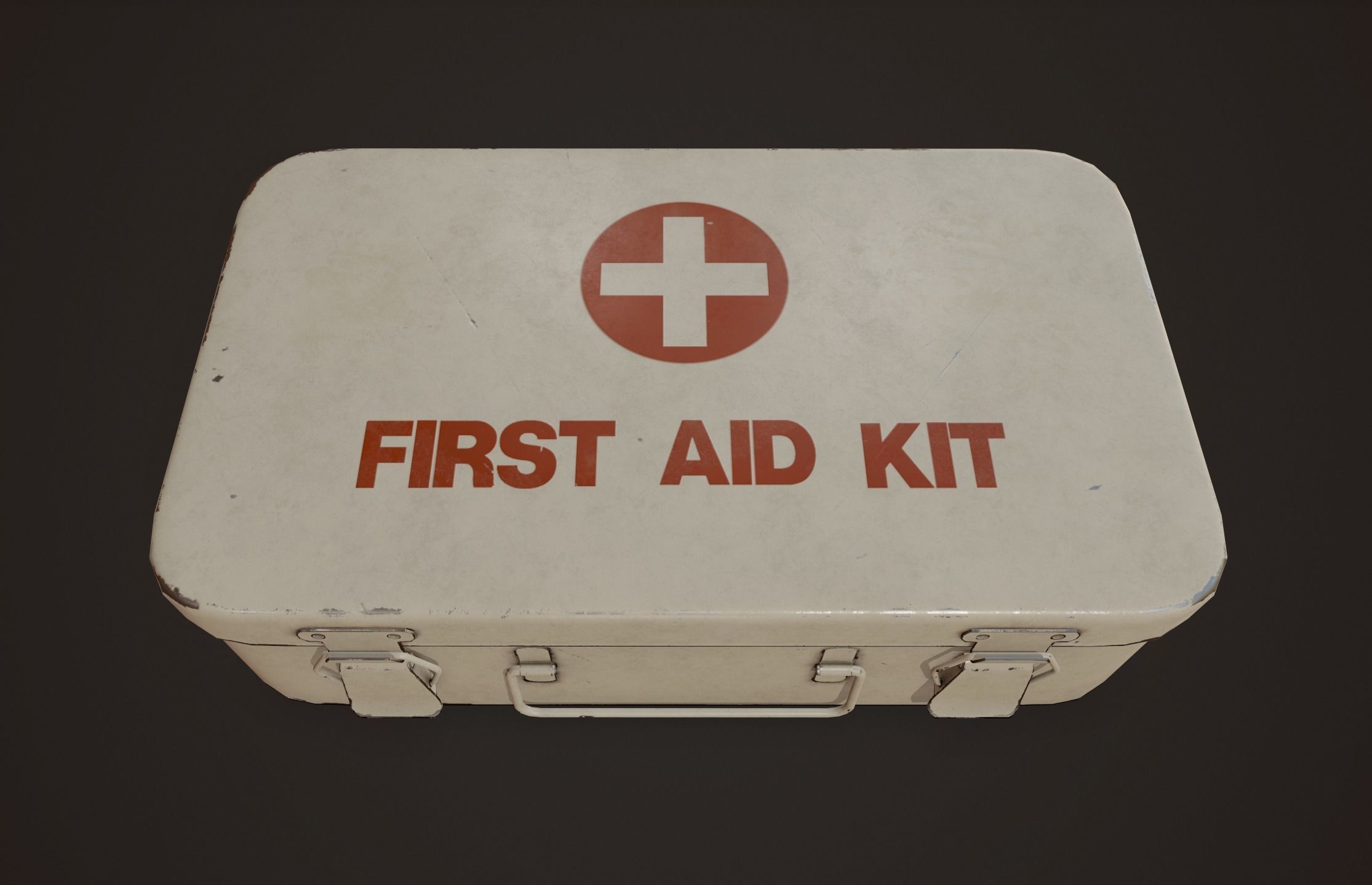 Vintage First Aid Kit - PBR Game Ready Low-poly 3D model_5
