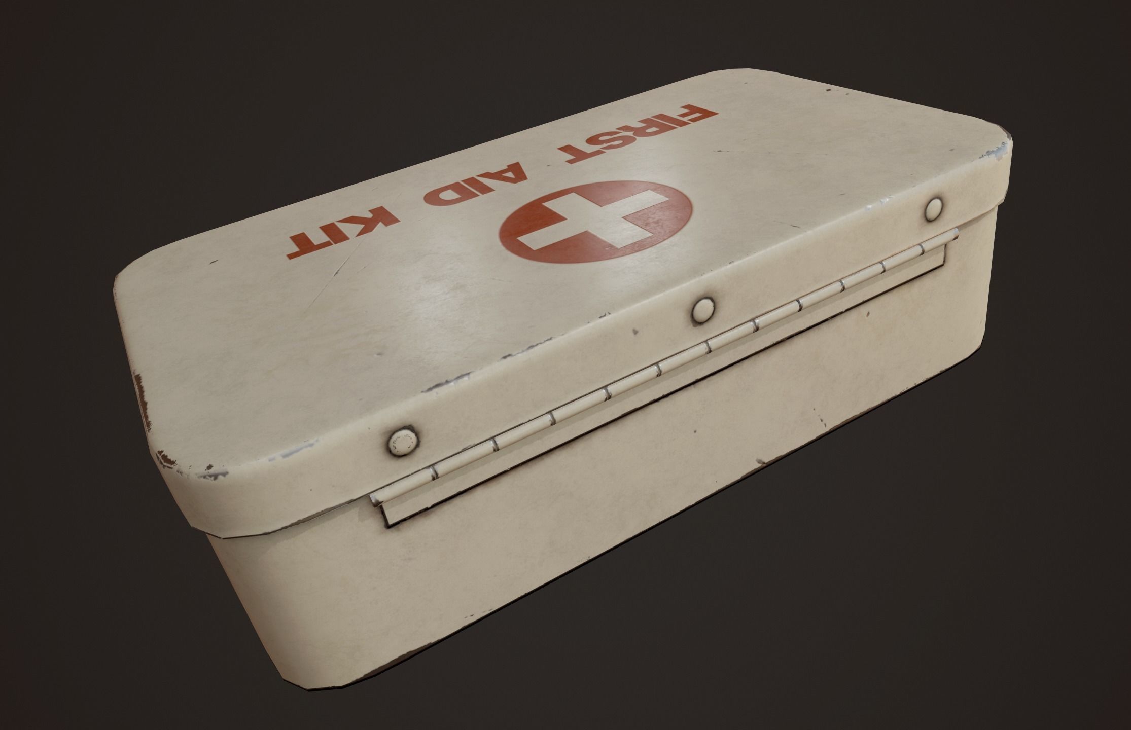 Vintage First Aid Kit - PBR Game Ready Low-poly 3D model_3