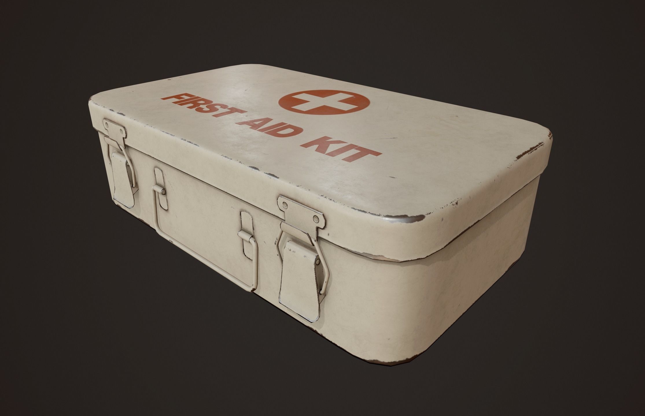 Vintage First Aid Kit - PBR Game Ready Low-poly 3D model_6