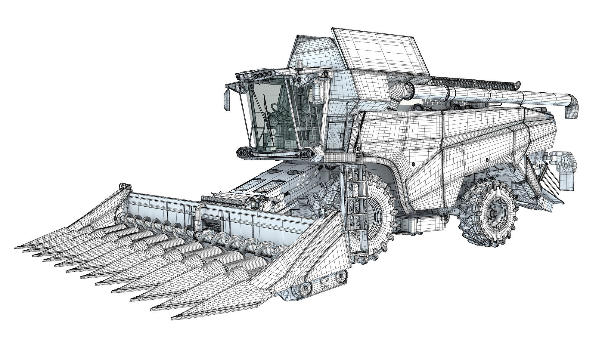 Rostselmash Corn Head Combine Harvester 3D model_17