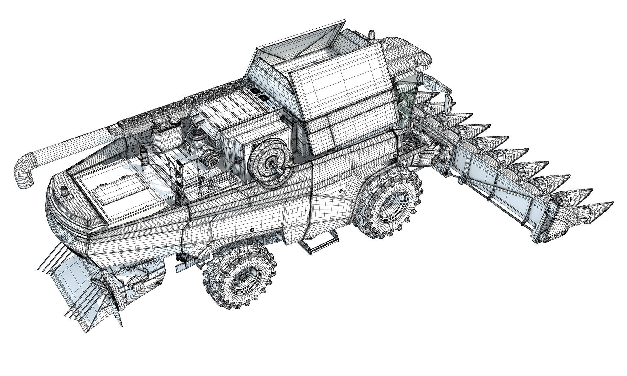 Rostselmash Corn Head Combine Harvester 3D model_20