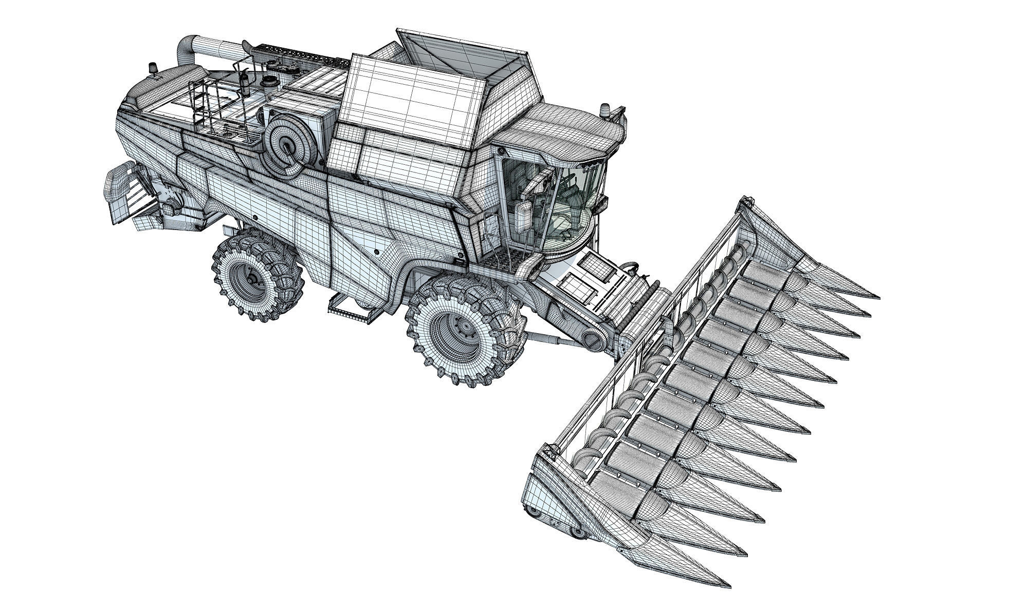 Rostselmash Corn Head Combine Harvester 3D model_19