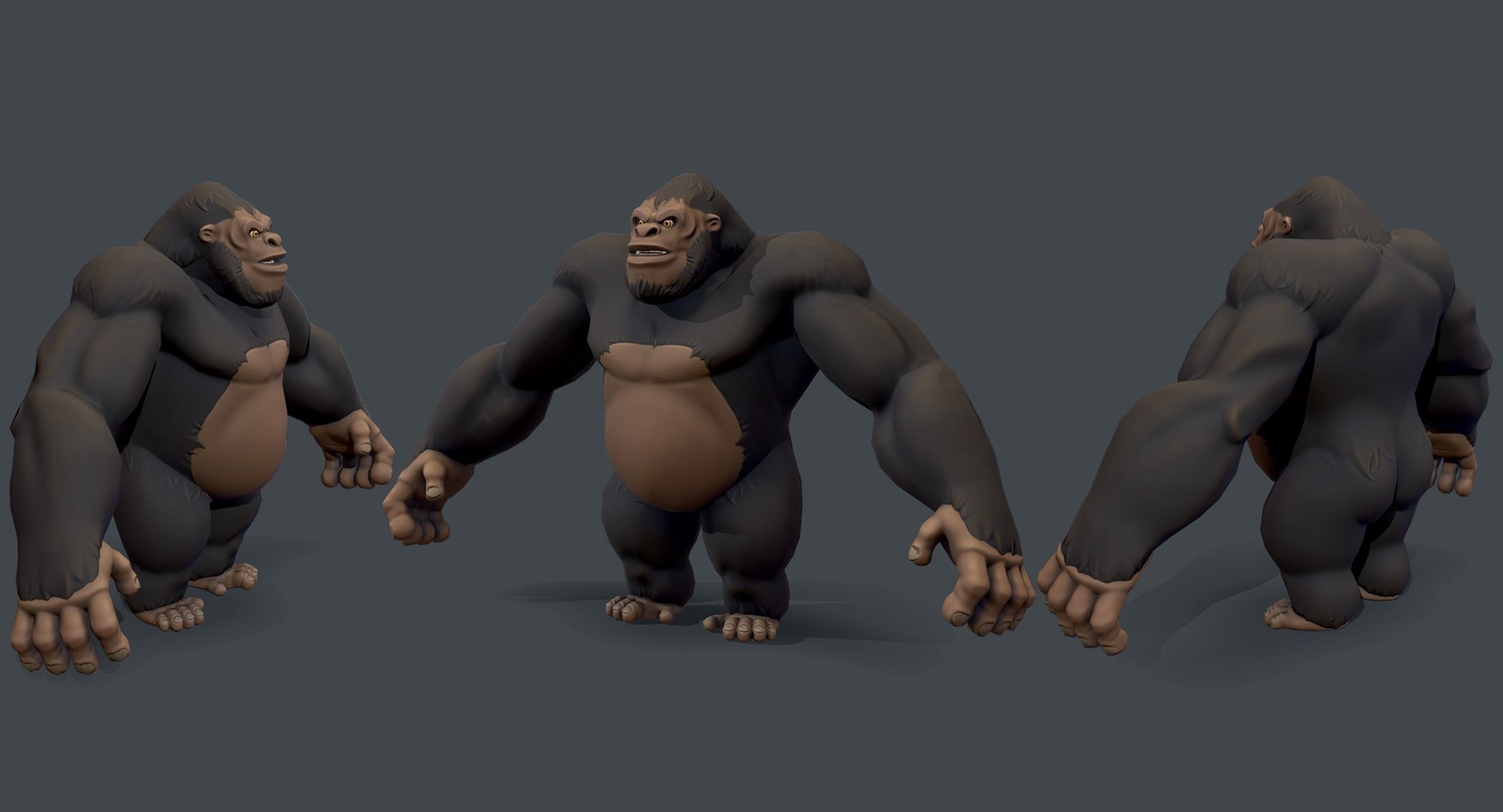 Stylized Gorilla Low-poly 3D model_5