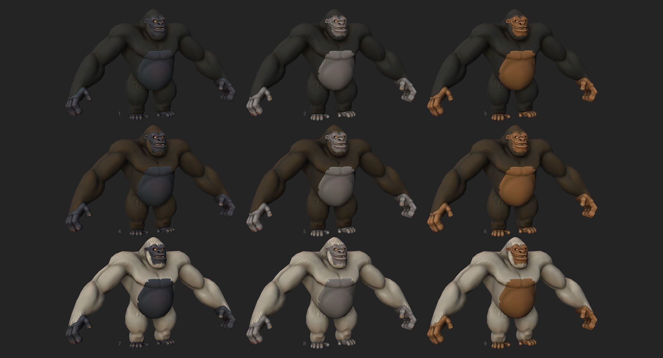 Stylized Gorilla Low-poly 3D model_7