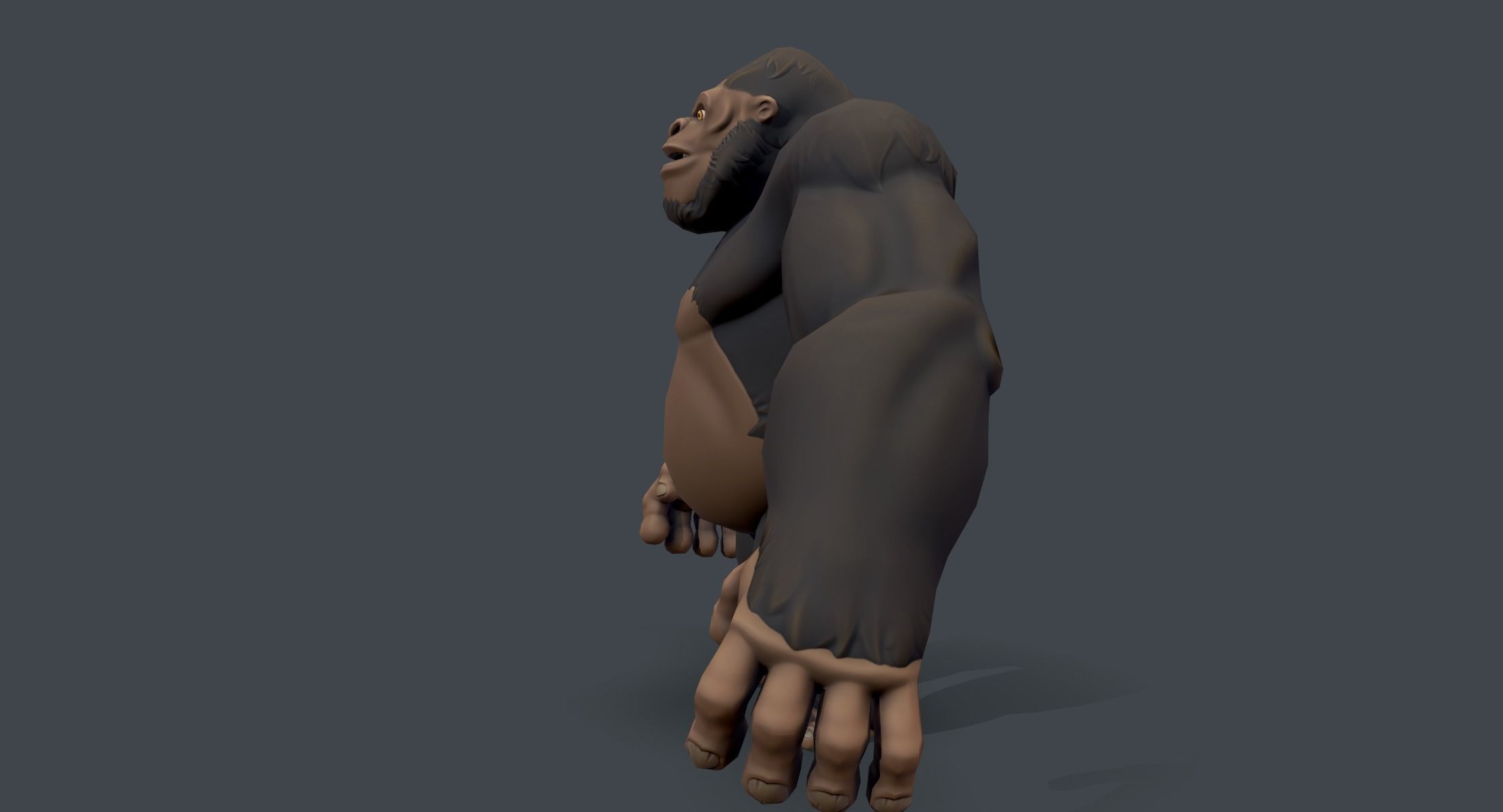 Stylized Gorilla Low-poly 3D model_4