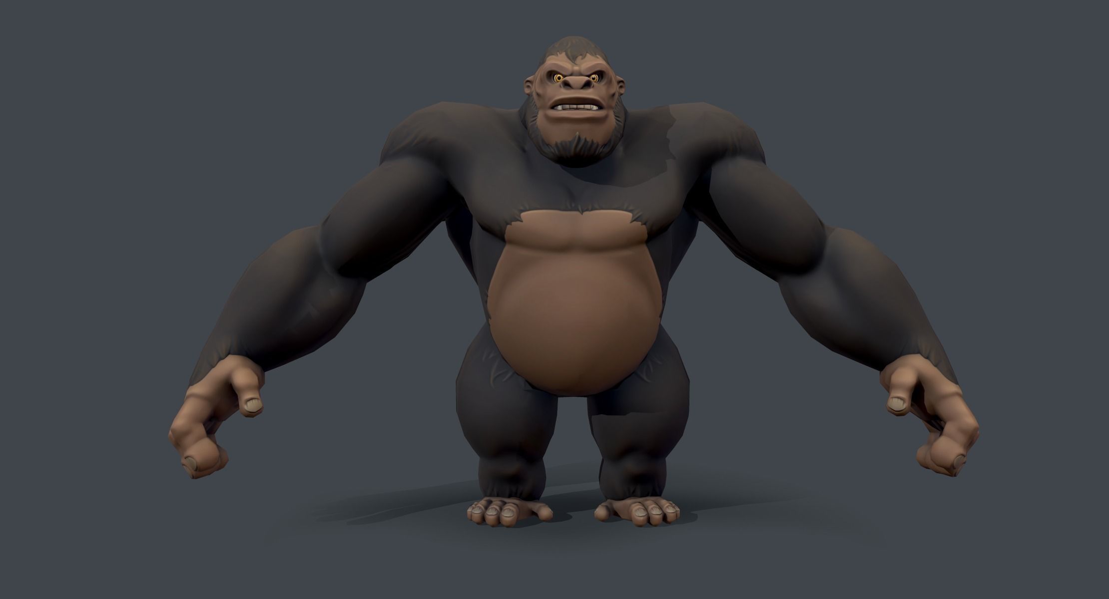 Stylized Gorilla Low-poly 3D model_2