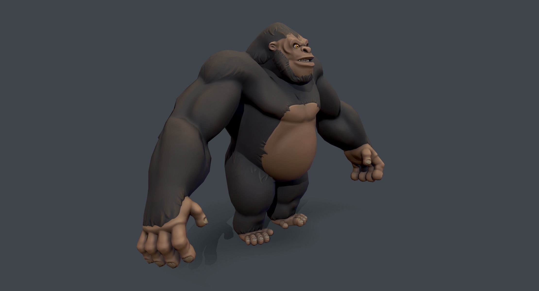 Stylized Gorilla Low-poly 3D model_1