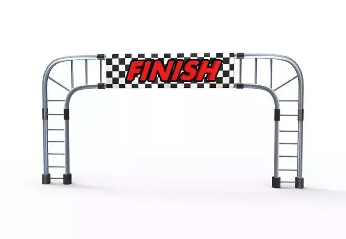 CheckPost checkpoint raceway with ladder Low-poly 3D model