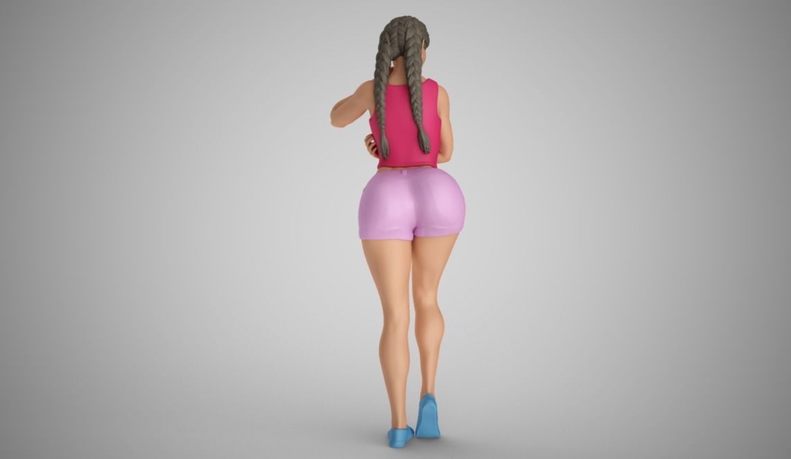 Girl With Call Me Sign 3D print model_7