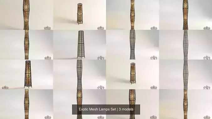 Exotic Mesh Lamps Set