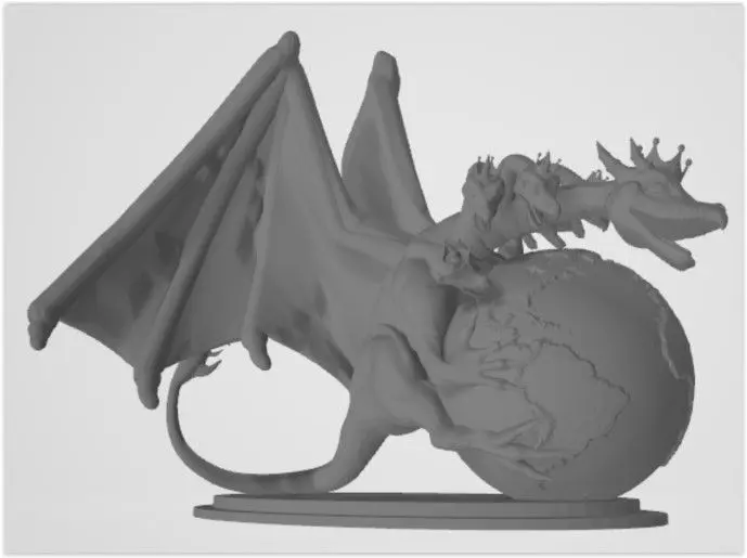 Dragon on the earth 3D print model_0