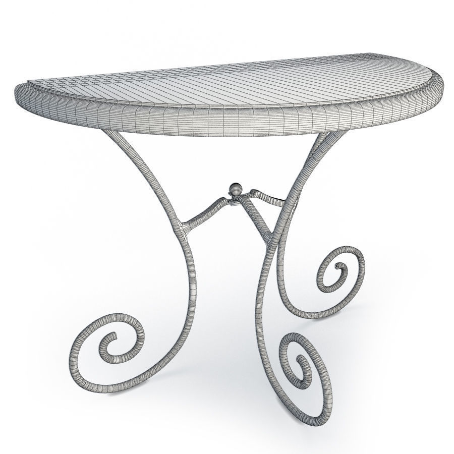 Luberon Wooden Console 3D model_1