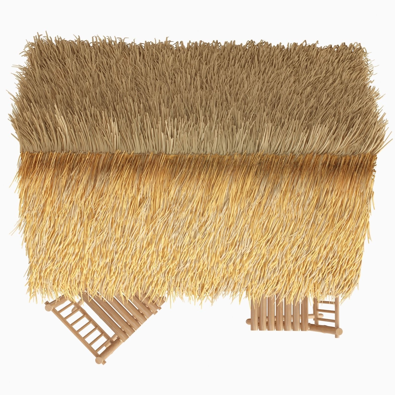 Bamboo beach bar tiki 3D model_4