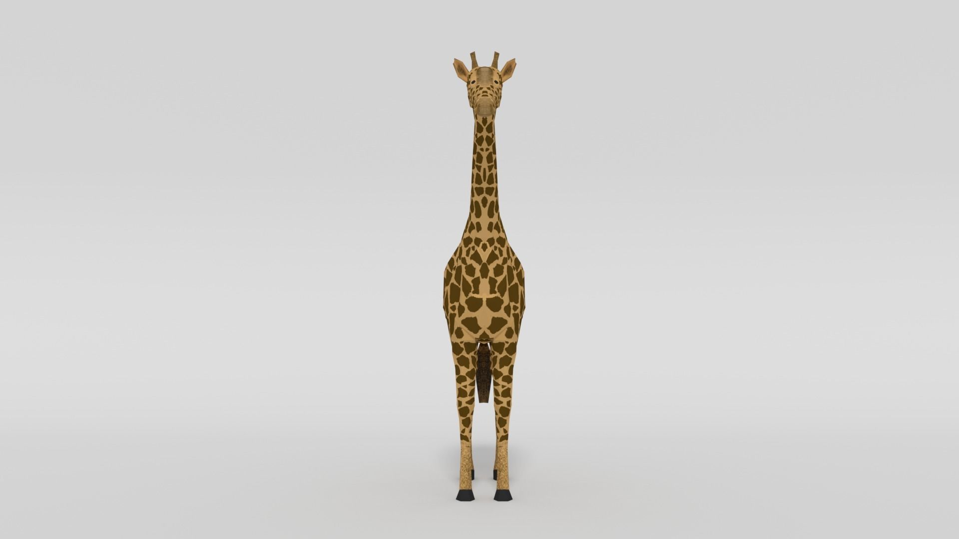 Low Poly Cartoon Giraffe Low-poly 3D model_1