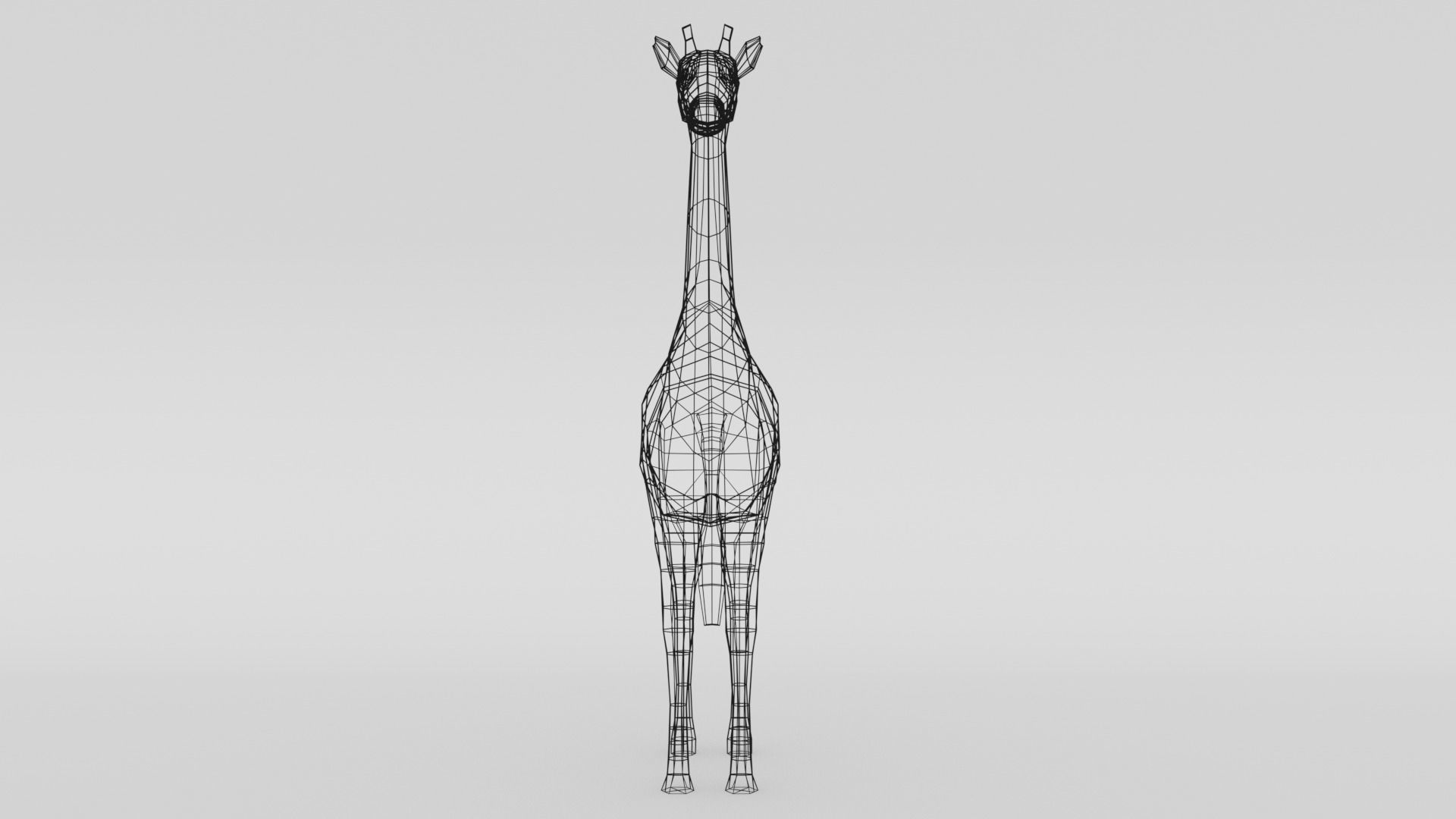 Low Poly Cartoon Giraffe Low-poly 3D model_9