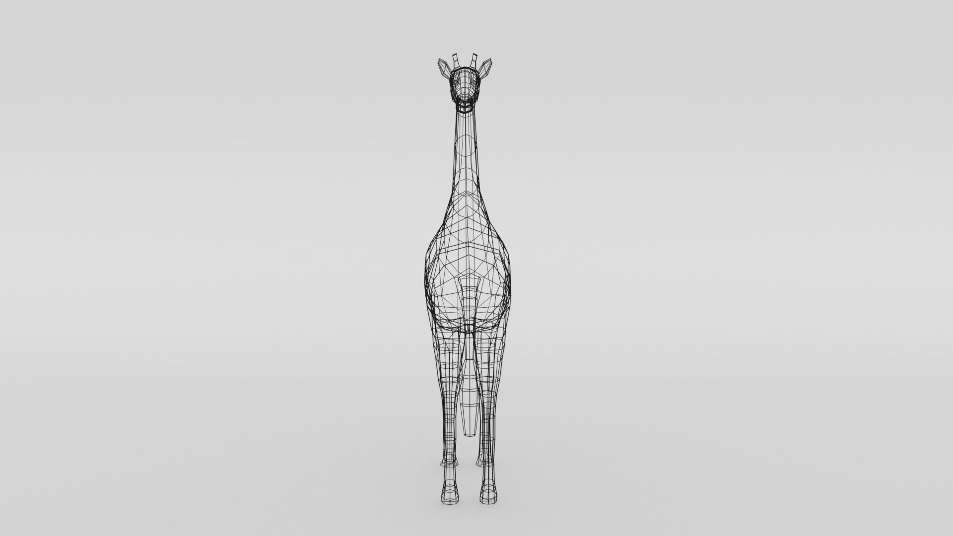 Low Poly Cartoon Giraffe Low-poly 3D model_12