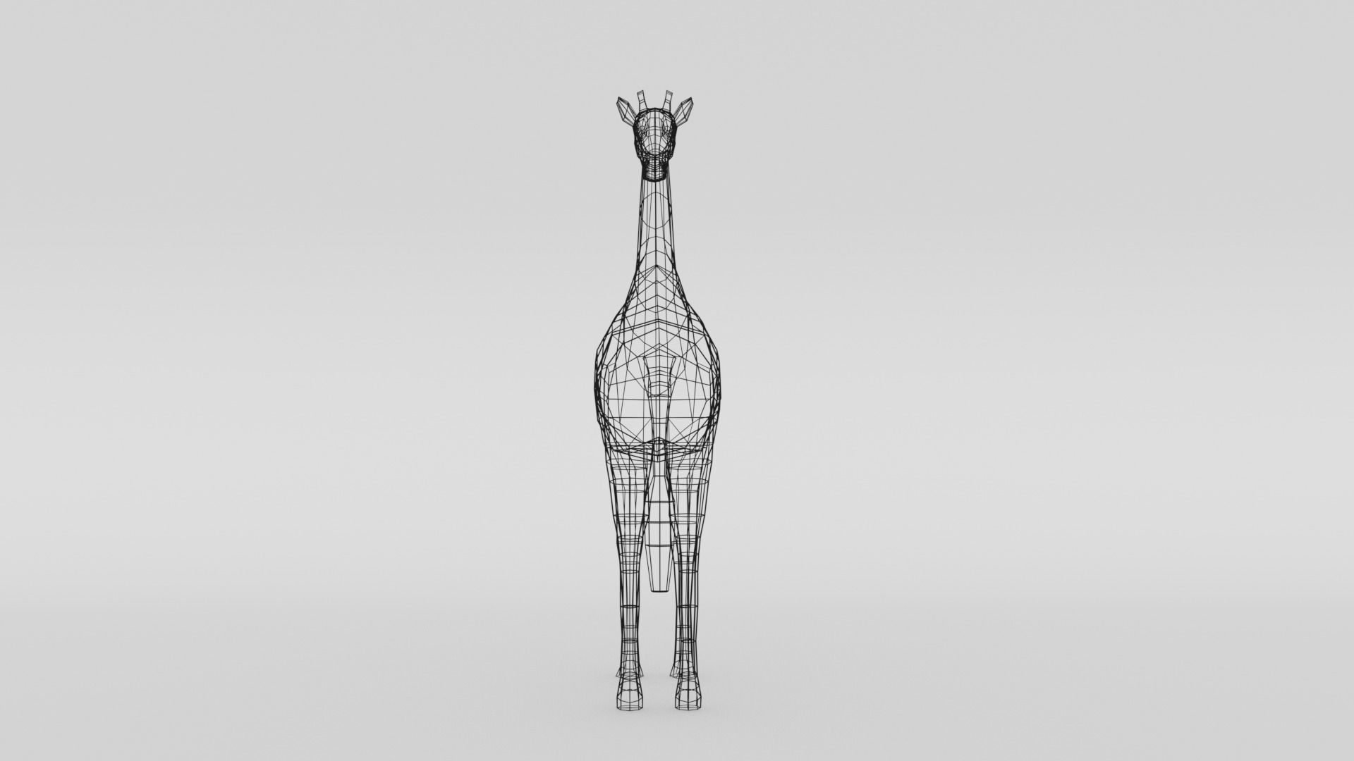 Low Poly Cartoon Giraffe Low-poly 3D model_11