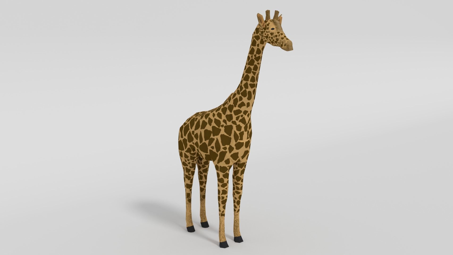 Low Poly Cartoon Giraffe Low-poly 3D model_2