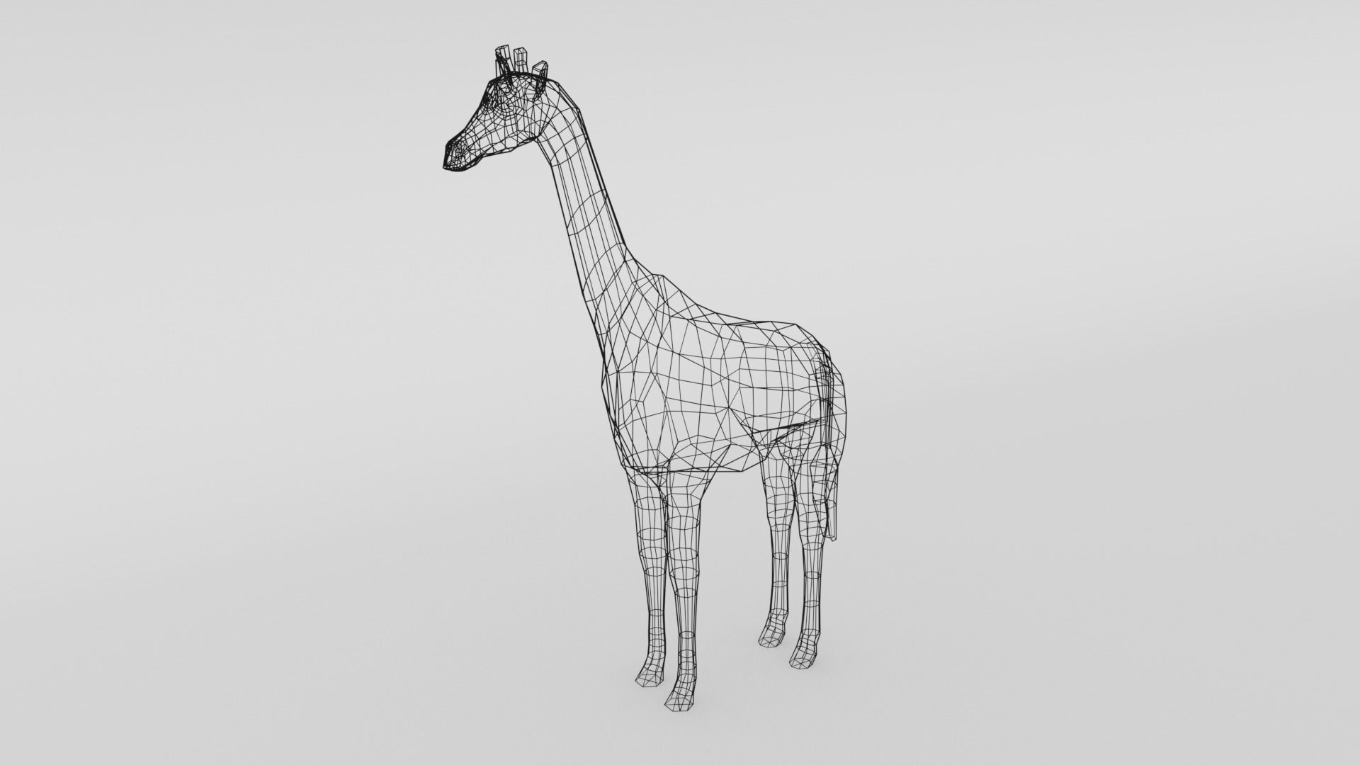 Low Poly Cartoon Giraffe Low-poly 3D model_8