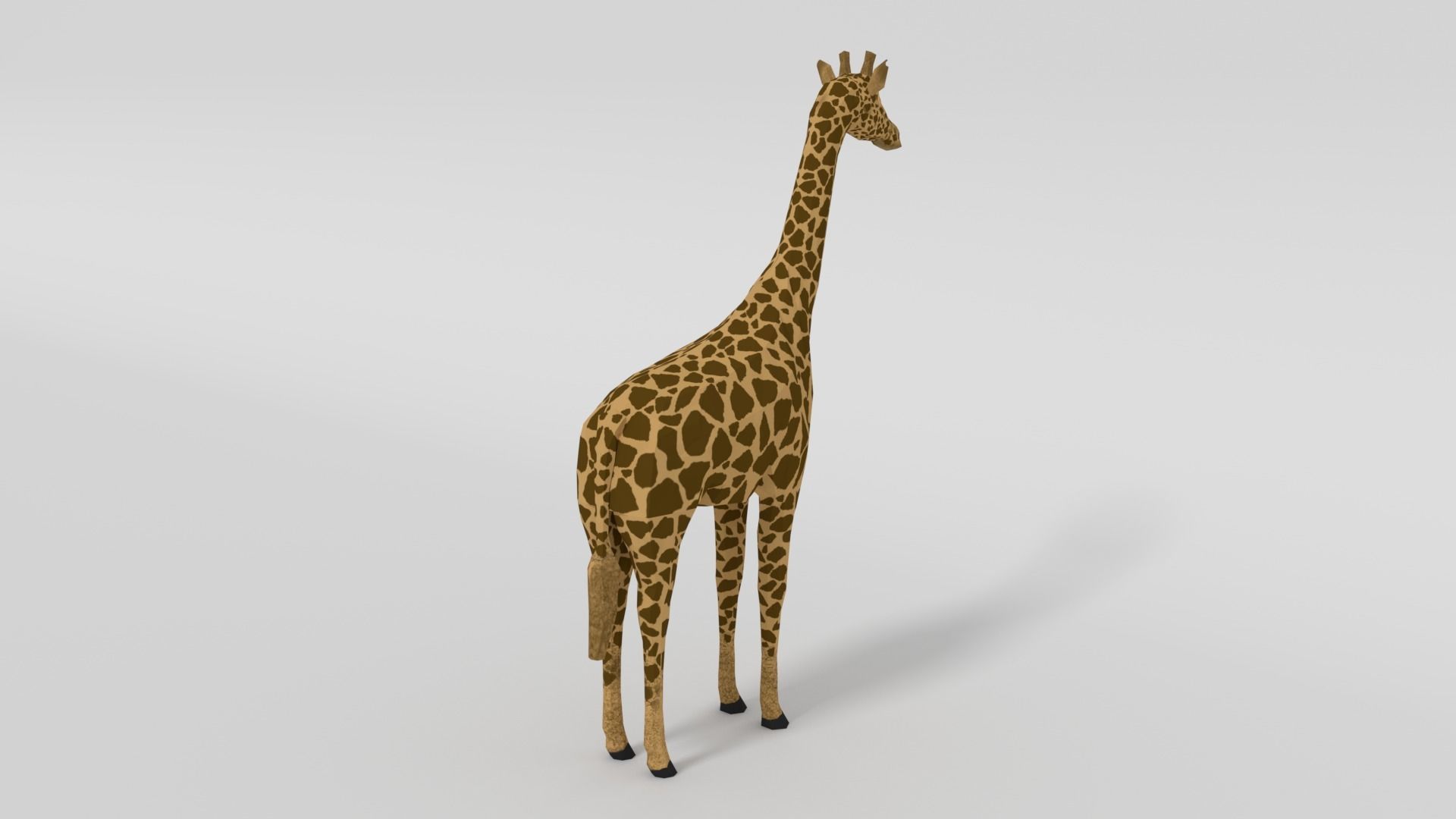 Low Poly Cartoon Giraffe Low-poly 3D model_3