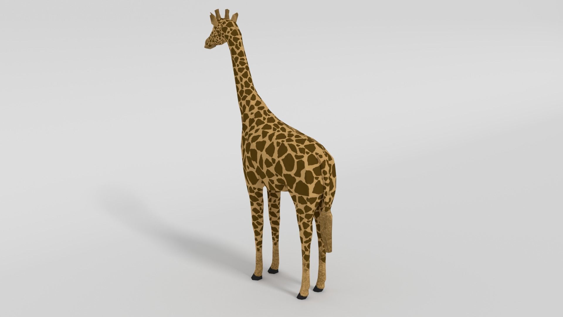 Low Poly Cartoon Giraffe Low-poly 3D model_5