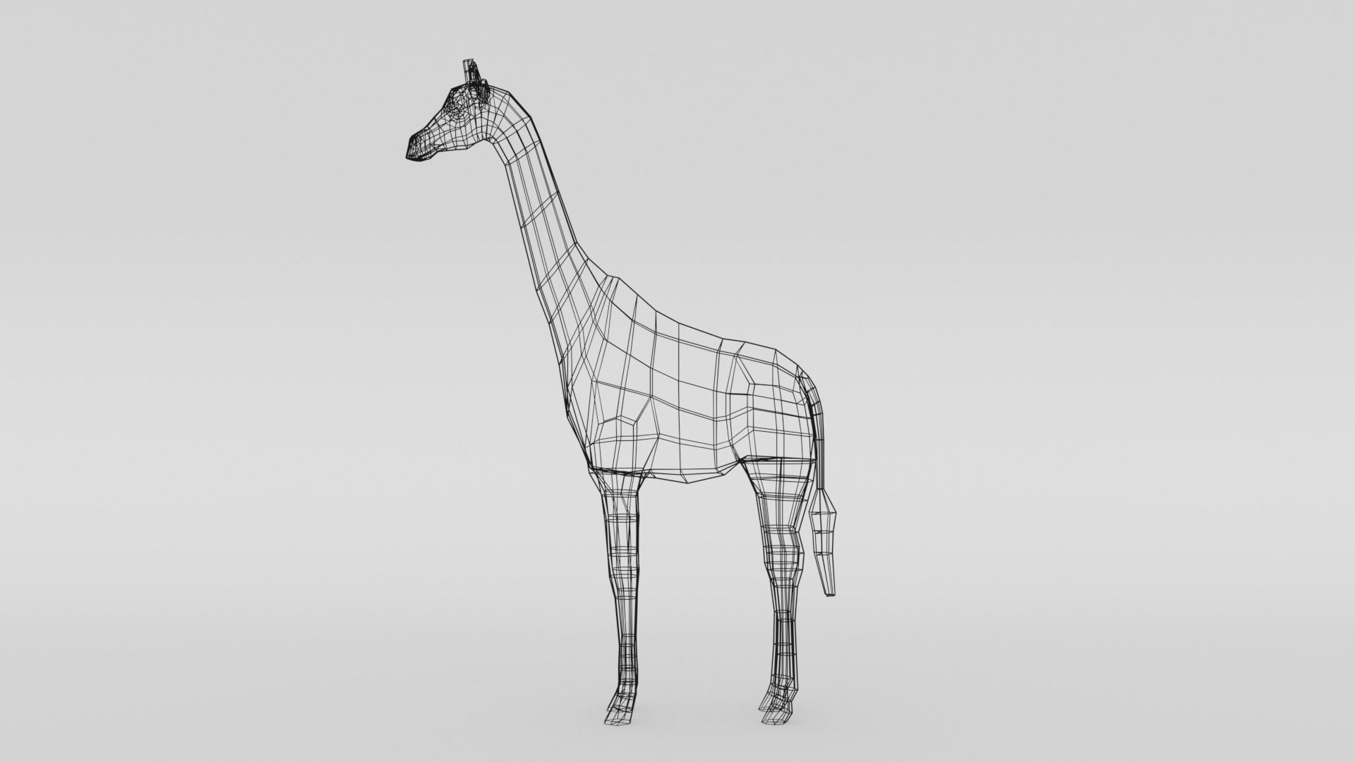 Low Poly Cartoon Giraffe Low-poly 3D model_14