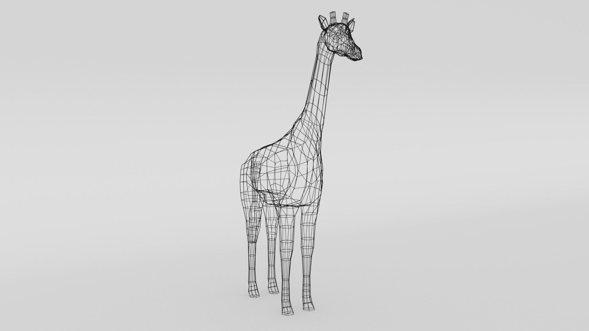 Low Poly Cartoon Giraffe Low-poly 3D model_10