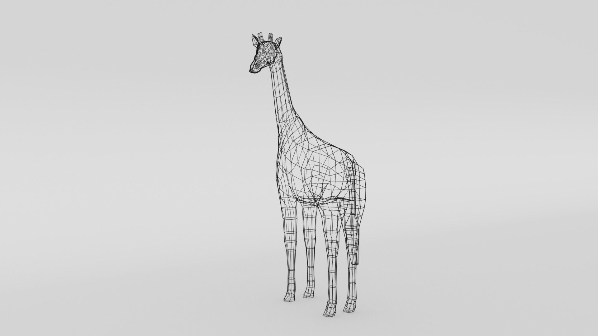 Low Poly Cartoon Giraffe Low-poly 3D model_13