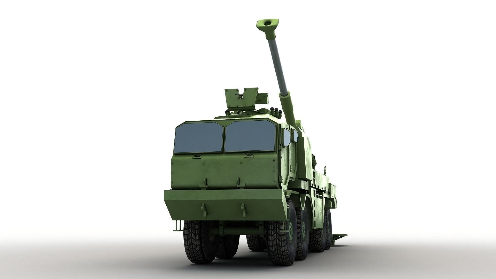 Modern Truck-mounted Cannon Howitzer 3D model_4
