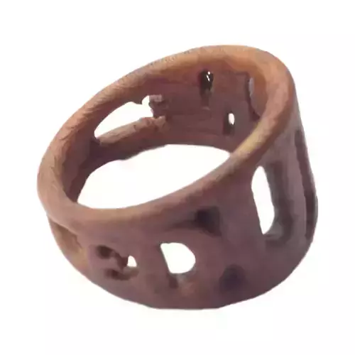 EDURNE ring with letters on two rings and customized