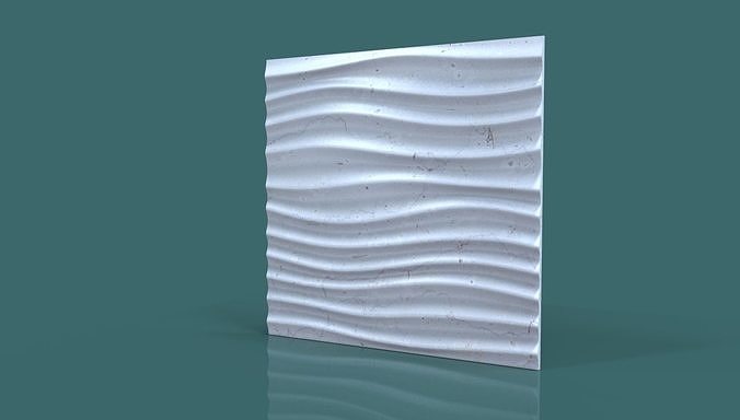 wall decor seamless wave 3d stl model for cnc Carving 3D print model