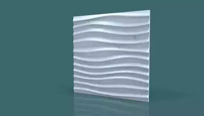 wall decor seamless wave 3d stl model for cnc Carving 3D print model