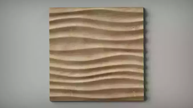 Wall Wave Seamless Relief 3D STL Model 