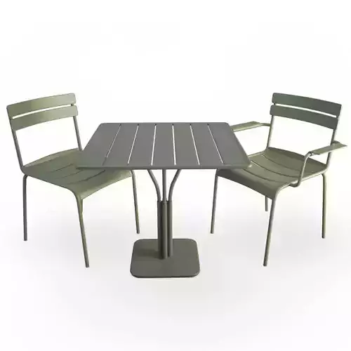 Luxembourg Metallic Table and chairs Fermob 3D model