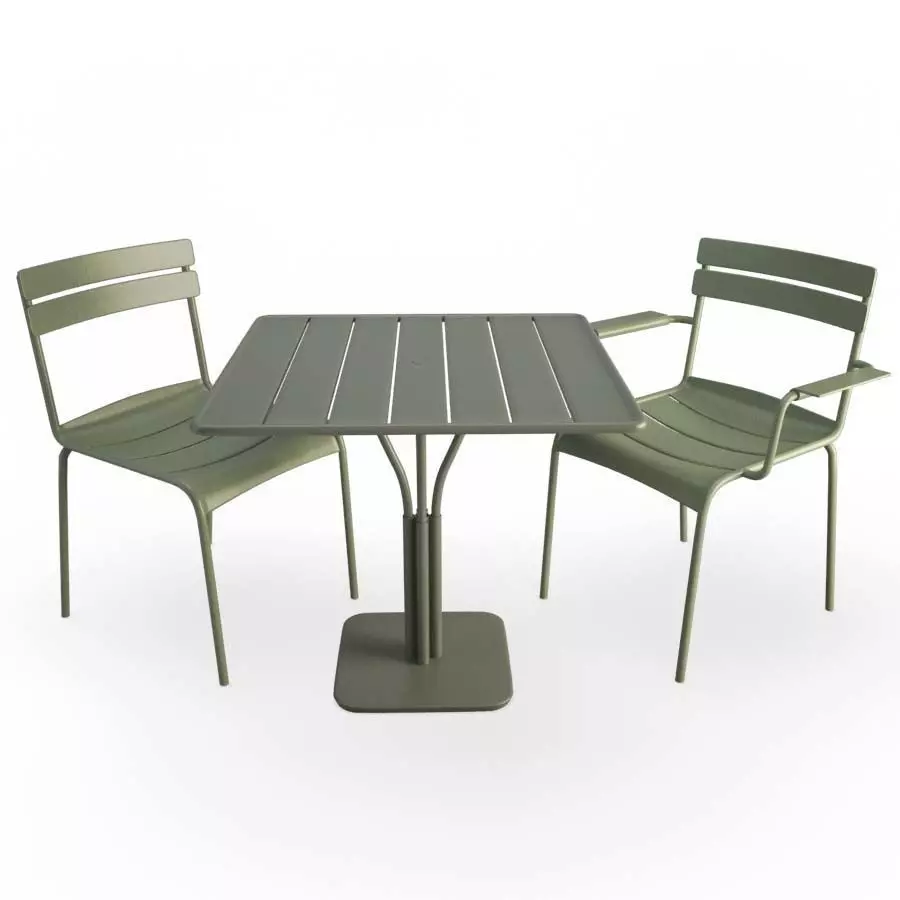 Luxembourg Metallic Table and chairs Fermob 3D model_0
