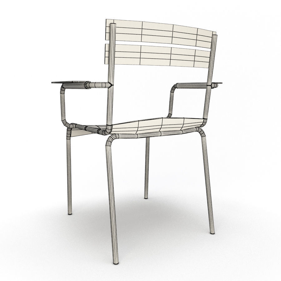 Luxembourg Metallic Table and chairs Fermob 3D model_3