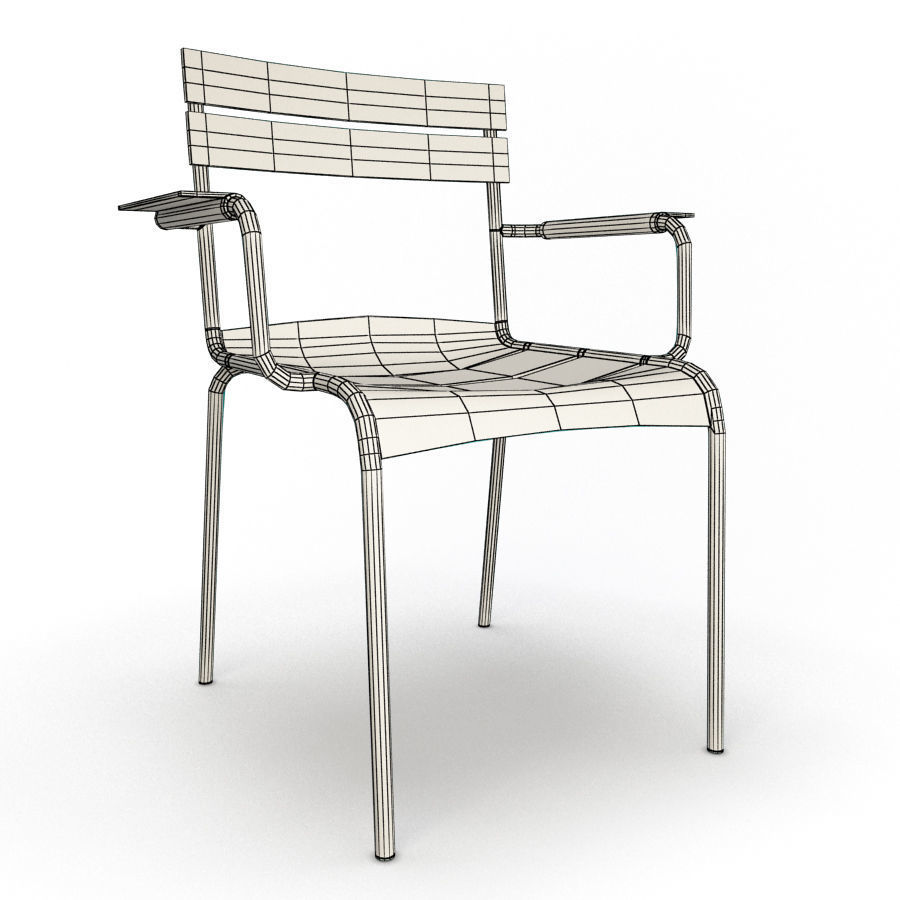 Luxembourg Metallic Table and chairs Fermob 3D model_2