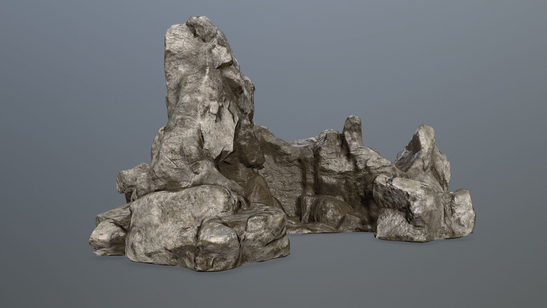 rock gate Low-poly 3D model_1