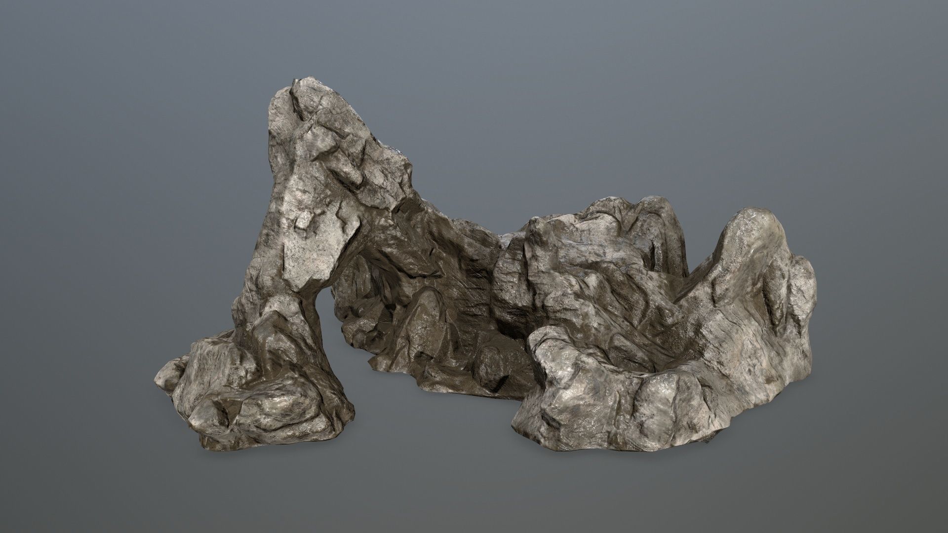 rock gate Low-poly 3D model_9